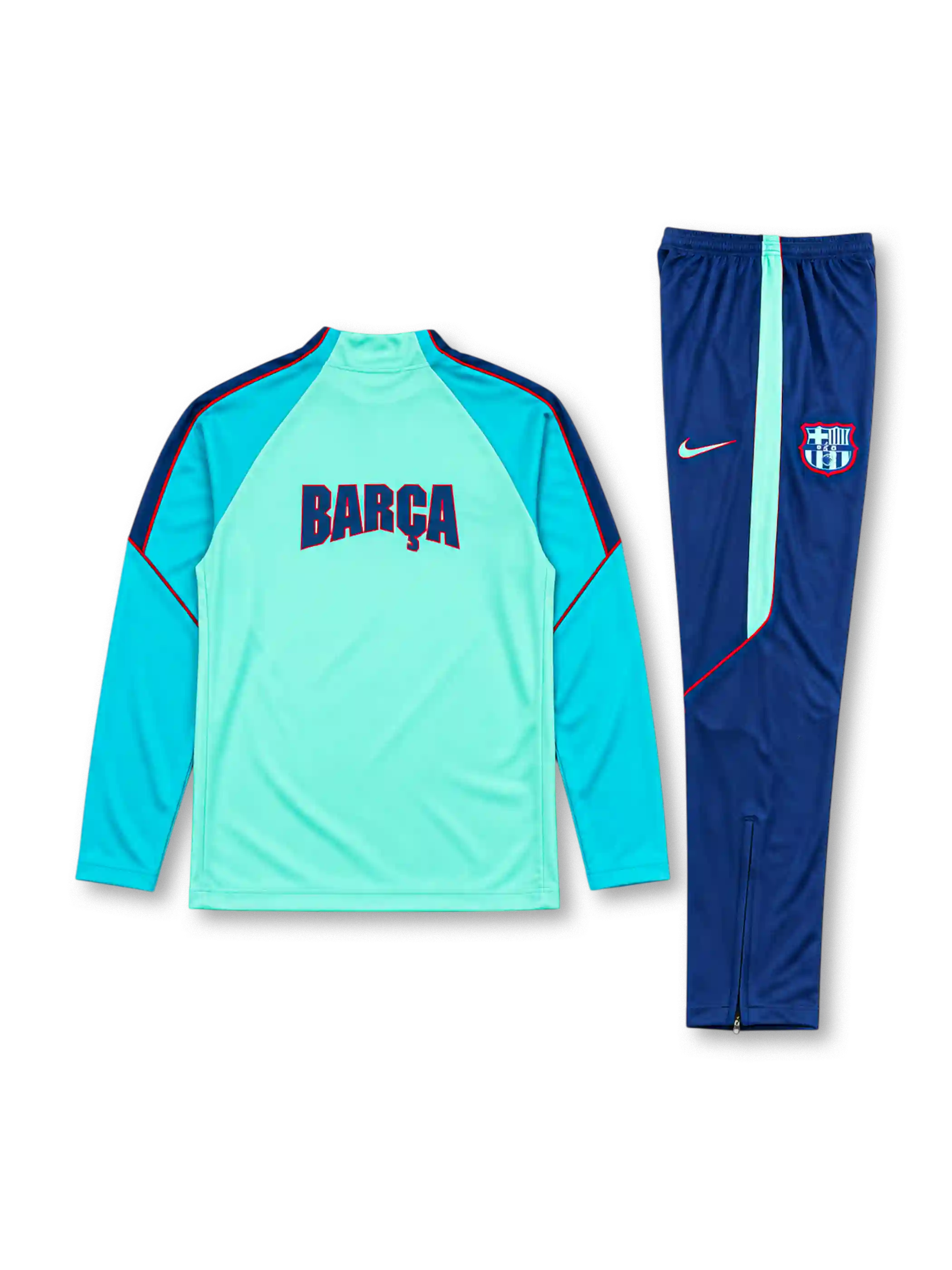 FCバルセロナ 2026-27 アクアブルー ハーフジップ トレーニングセット ネイビーパンツ Nike