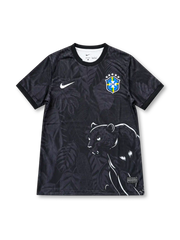 ブラジル代表 2026 特別ジャージ ジャガーのイラストが入った黒い半袖モデル
