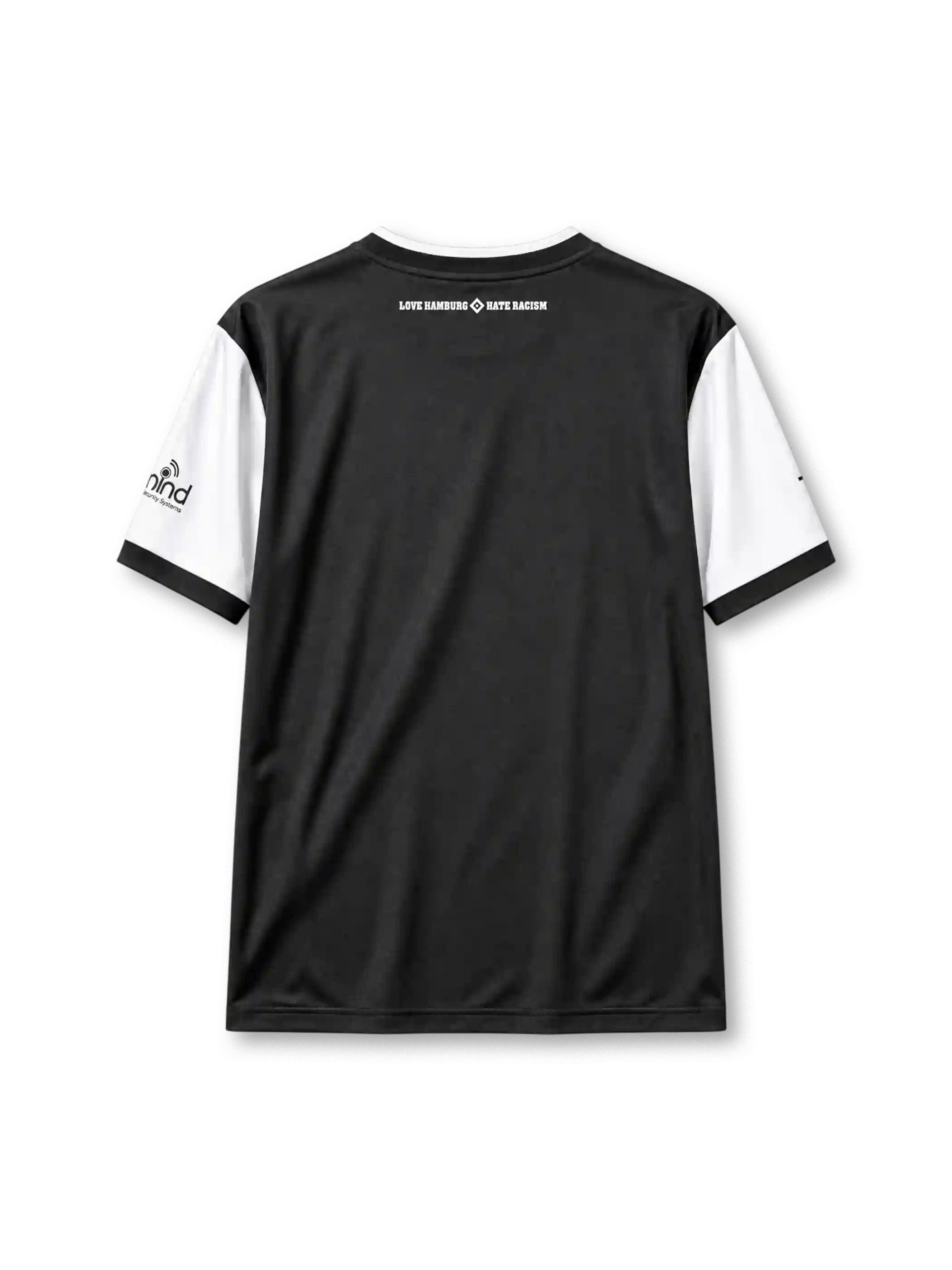 ハンブルガーSV 2026-27 eスポーツ ユニフォーム 青と黒の縦縞に白の袖 eスポーツエンブレムとprodwareロゴ入り