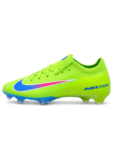 Nike Mercurial/マーキュリアル FG ボルトのサッカースパイク、ピンクとブルーのグラデーションスウッシュと虹色のソールプレート