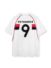 2002シーズンのフラメンゴアウェイユニフォーム、9番エドゥアルド・バリオス着用のクラシックサッカージャージ