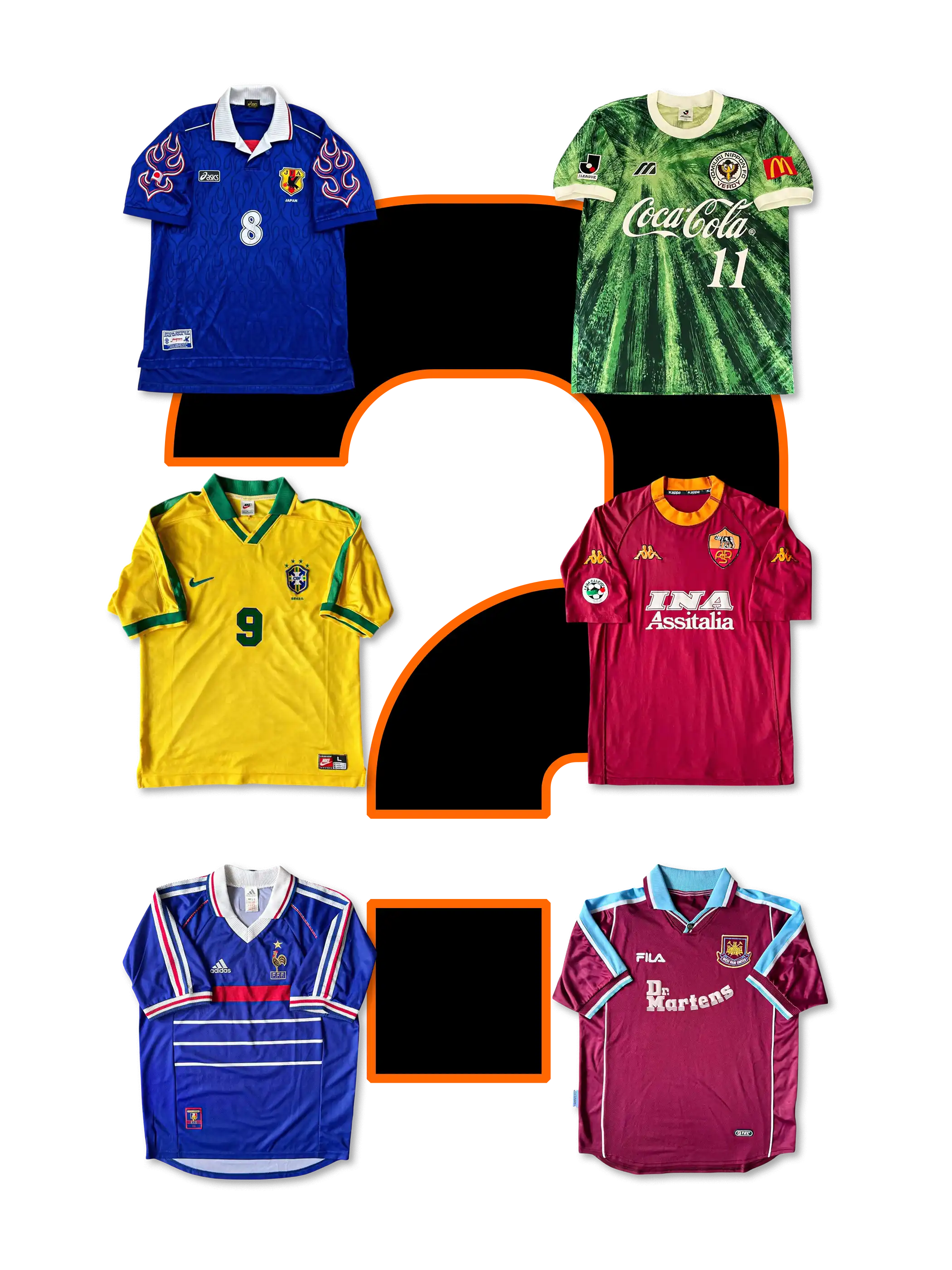 フットボールジャージ ミステリーボックス 月次サブスクリプション — 代表ジャージ×1・クラブジャージ×1 毎月2枚お届け