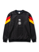 ドイツ代表 adidas Originals アーカイブスウェット正面、ブラック×赤黄シェブロン・DFBワシエンブレム・トレフォイル中央配置