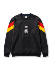 ドイツ代表 adidas Originals アーカイブスウェット正面、ブラック×赤黄シェブロン・DFBワシエンブレム・トレフォイル中央配置