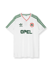 1990-92シーズンのアイルランド代表アウェイユニフォーム、ロビー・キーン・ポール・マクグラス着用、白基調のシンプルなデザイン