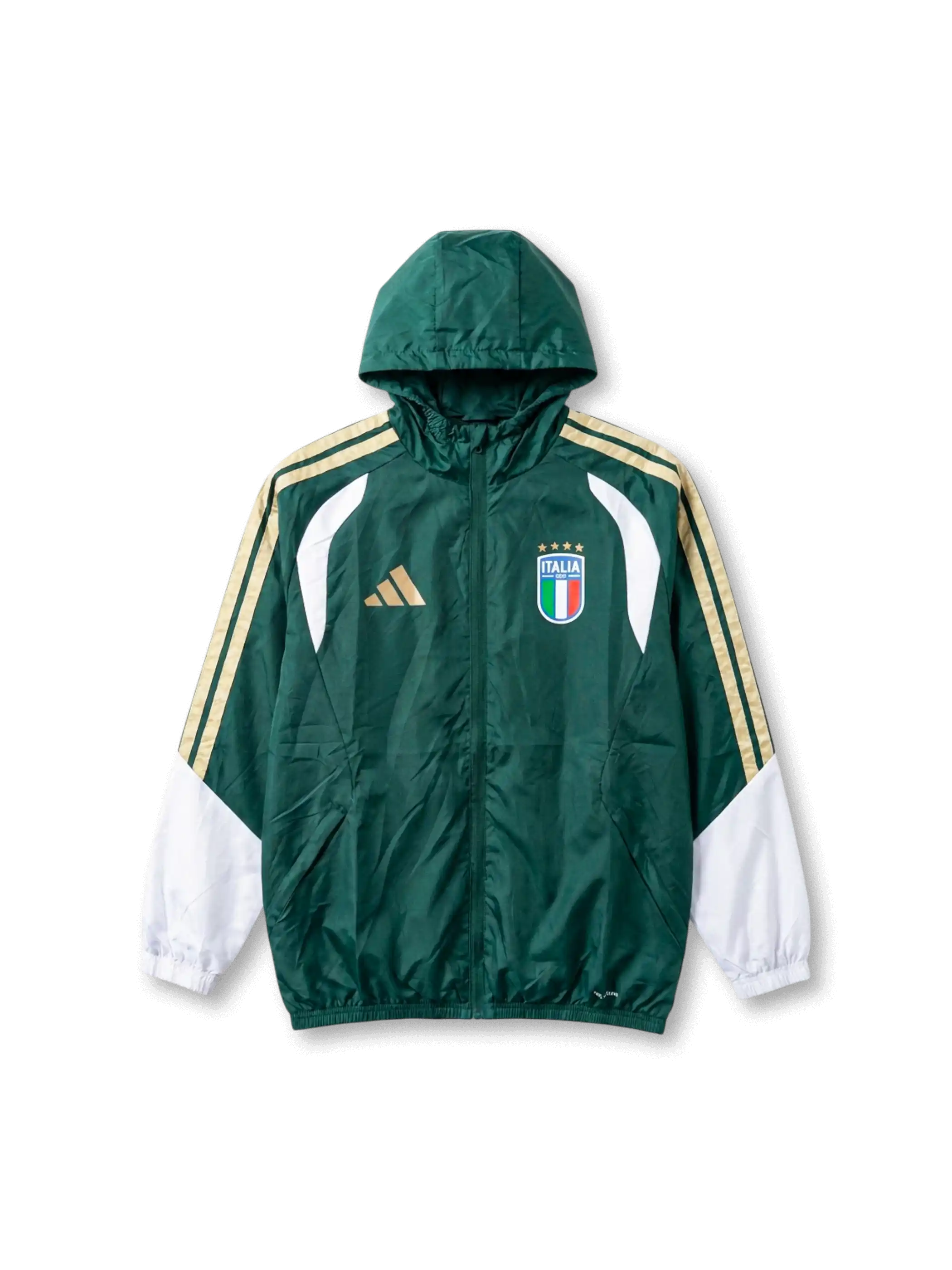 イタリア代表 アンセムフーデッドジャケット — グリーン×ゴールド