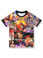 2024年日本代表特別版ユニフォーム「チーム ザ・キング・オブ・ファイターズ97プリント」、1997年のアーケードゲームのキャラクターとシーンをデザインに取り入れたユニークな一着