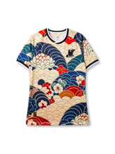 日本代表 スペシャルエディション「千層浪花」 Authentic フロント(青海波文様+牡丹・桜・梅花フルプリント+JFA八咫烏エンブレム+adidas Originalsトレフォイル)