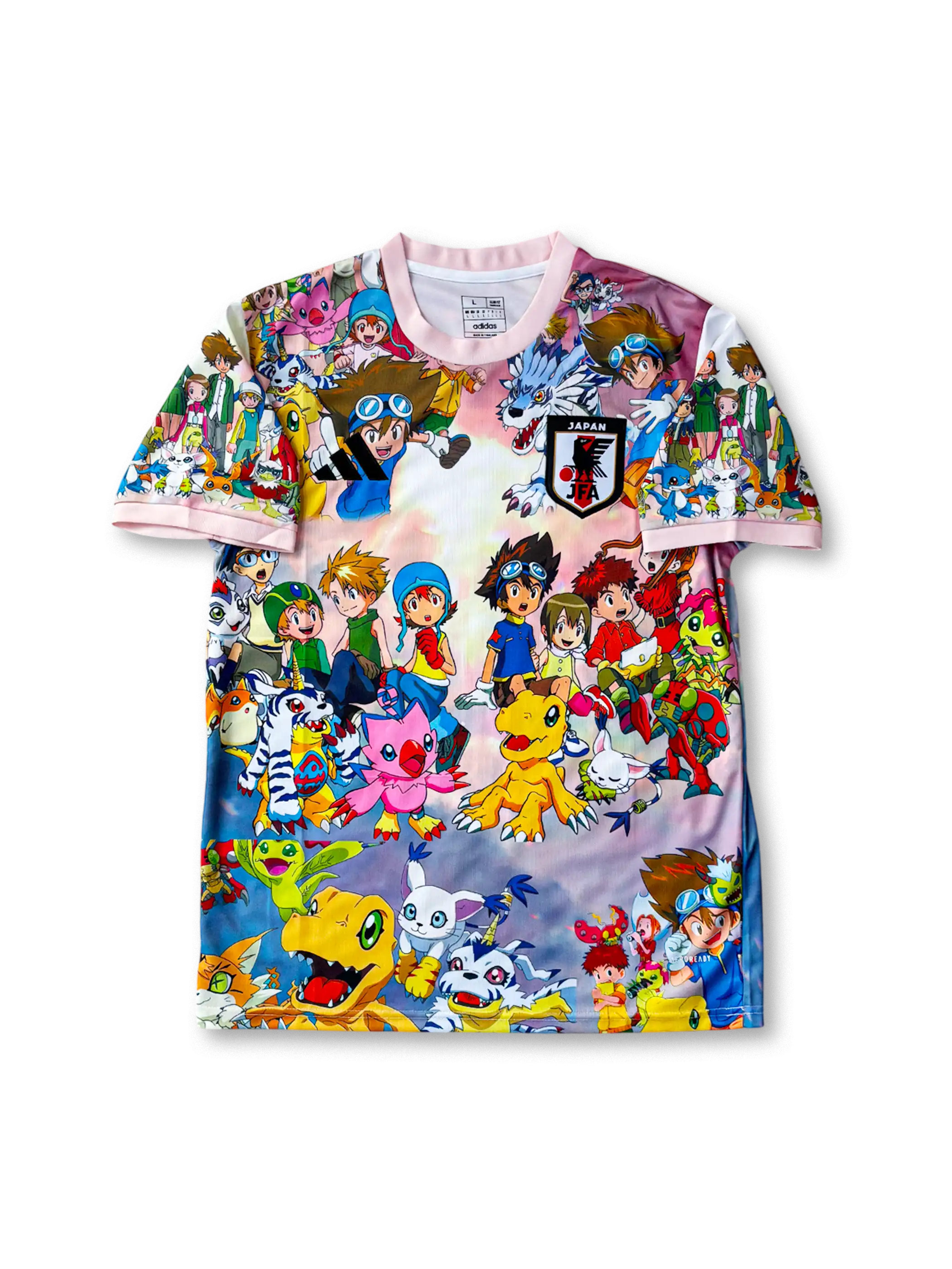日本代表 デジモンアドベンチャー コラボユニフォーム 正面、アグモン・太一デザイン