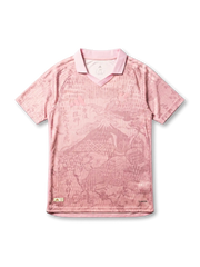 日本代表 adidas オーセンティックジャージ 桜ピンク和柄スペシャルエディション 前面 — トーン・オン・トーン和柄総柄とCLIMACOOL搭載選手着用仕様