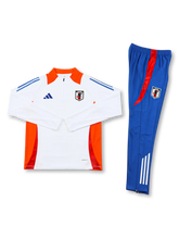 サッカー日本代表 ハーフジップ トレーニングセット 正面(ホワイト×オレンジ)