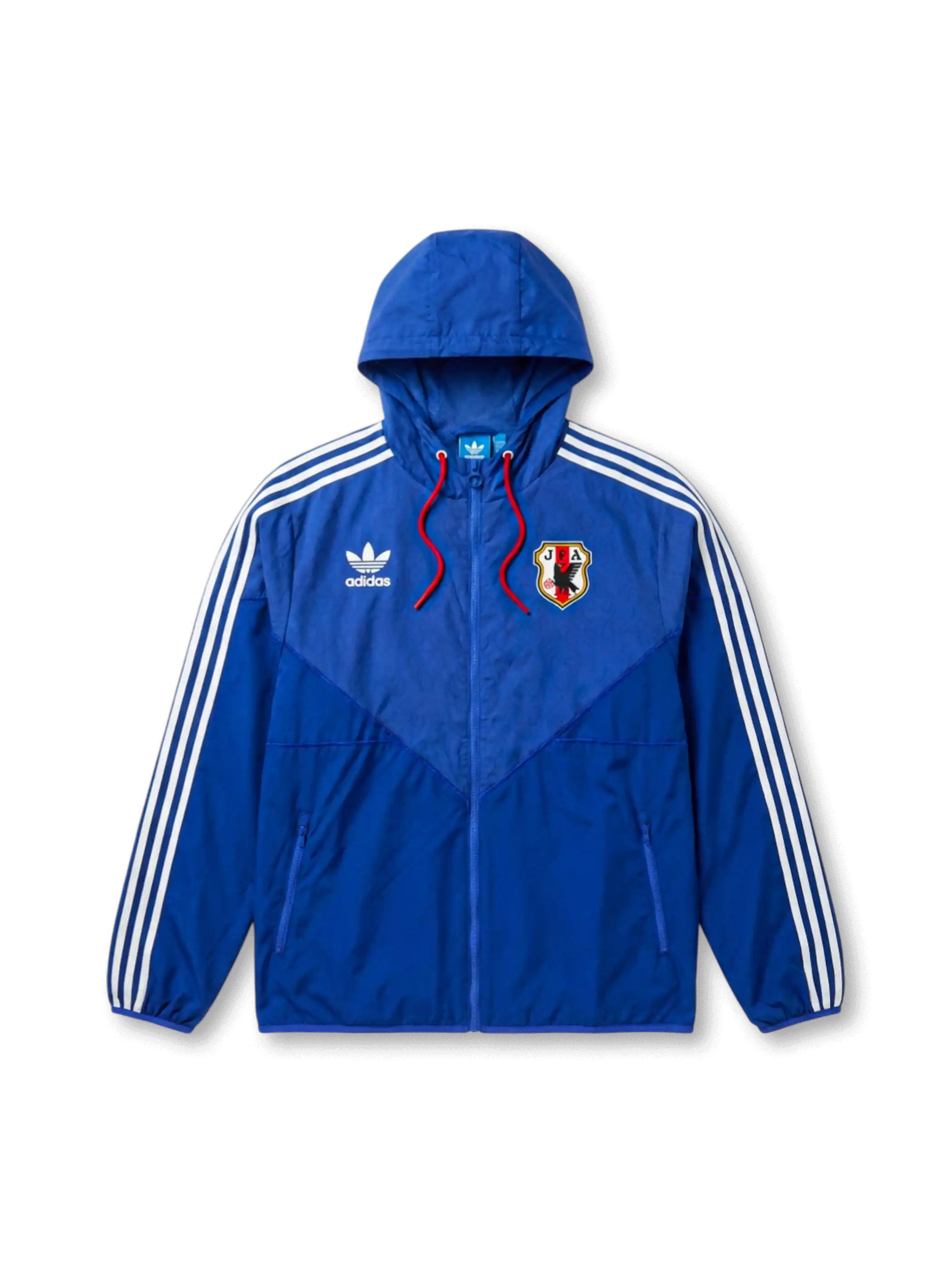 日本代表 オリジナルス フード付きウインドブレーカージャケット ブルー フロントデザイン