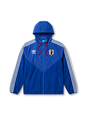 日本代表 オリジナルス フード付きウインドブレーカージャケット ブルー フロントデザイン