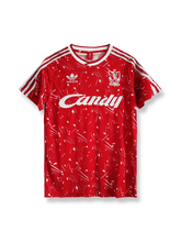 1989/91シーズンのリヴァプールホームユニフォーム、イアン・ラッシュ着用の伝統的サッカージャージ