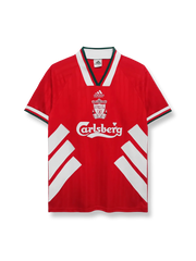 1993/95シーズンのリヴァプールホームユニフォーム、イアン・ラッシュ着用の伝統的サッカージャージ