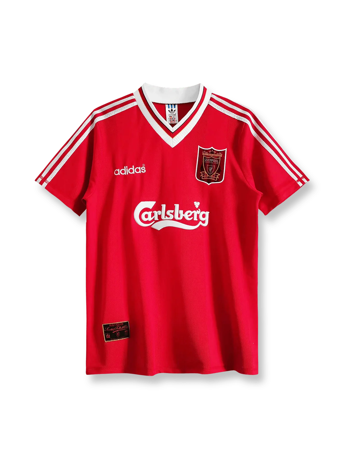 1995/96シーズンのリヴァプールホームユニフォーム、ロビー・ファウラー着用のクラシックサッカージャージ