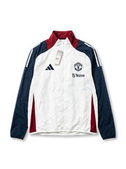 マンチェスター・ユナイテッド トレーニングジャケット ホワイト×ネイビー×バーガンディ フロントデザイン