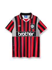 1994/96シーズンのマンチェスター・シティアウェイ半袖ユニフォーム、ポール・マクグラス着用のクラシックサッカージャージ