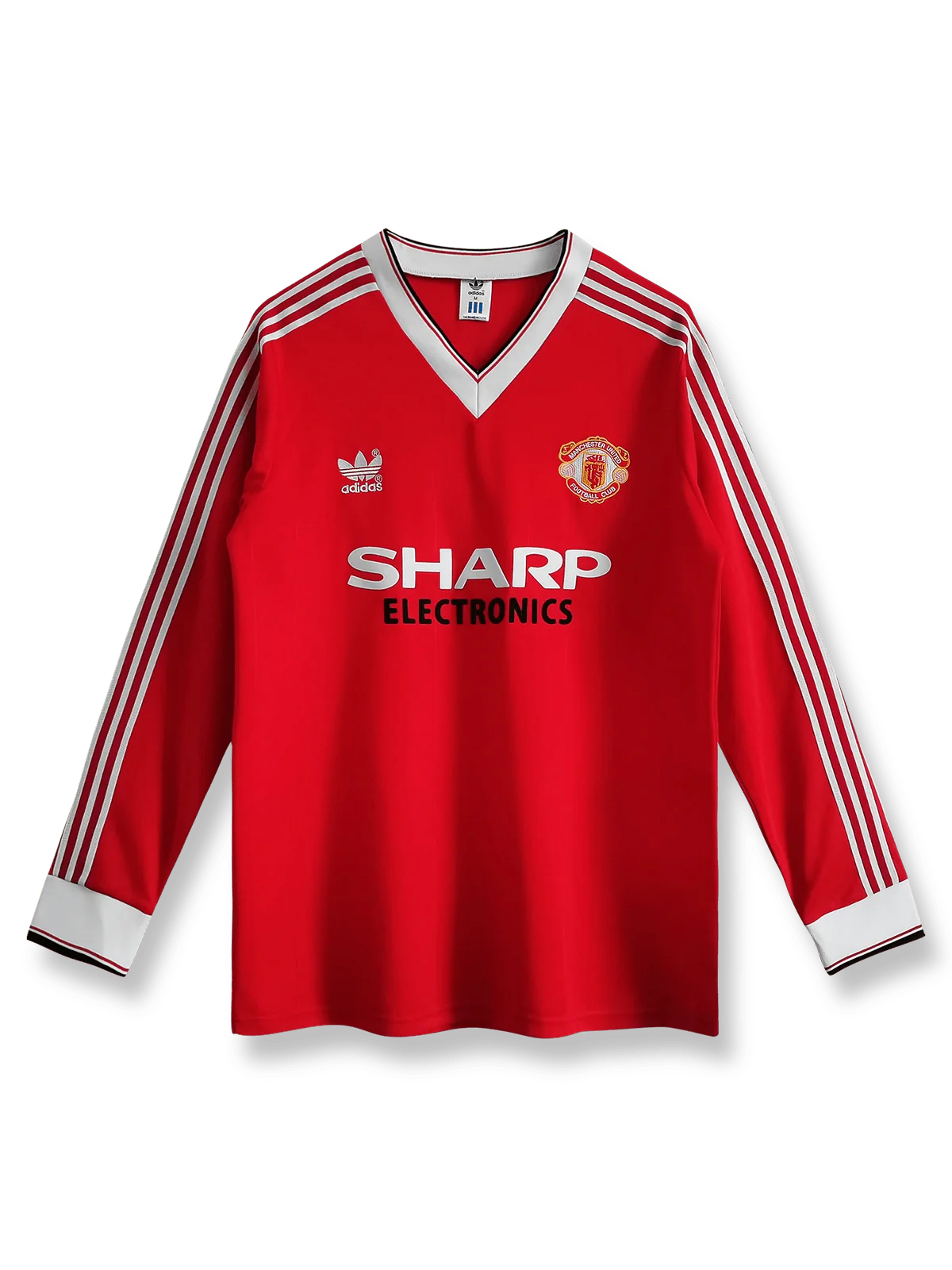 1983シーズンのマンチェスター・ユナイテッドホームユニフォーム、ノーマン・ホワイトサイド着用のクラシックサッカージャージ