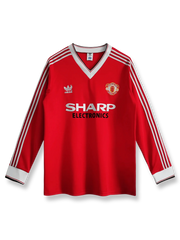 1983シーズンのマンチェスター・ユナイテッドホームユニフォーム、ノーマン・ホワイトサイド着用のクラシックサッカージャージ