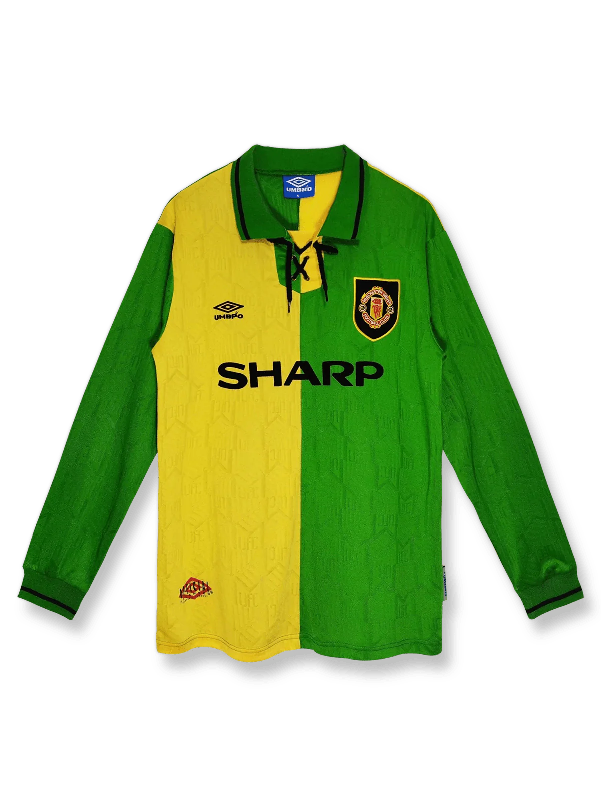 1992/94シーズンのマンチェスター・ユナイテッドセカンドアウェイ長袖ユニフォーム、エリック・カントナ着用のクラシックサッカージャージ