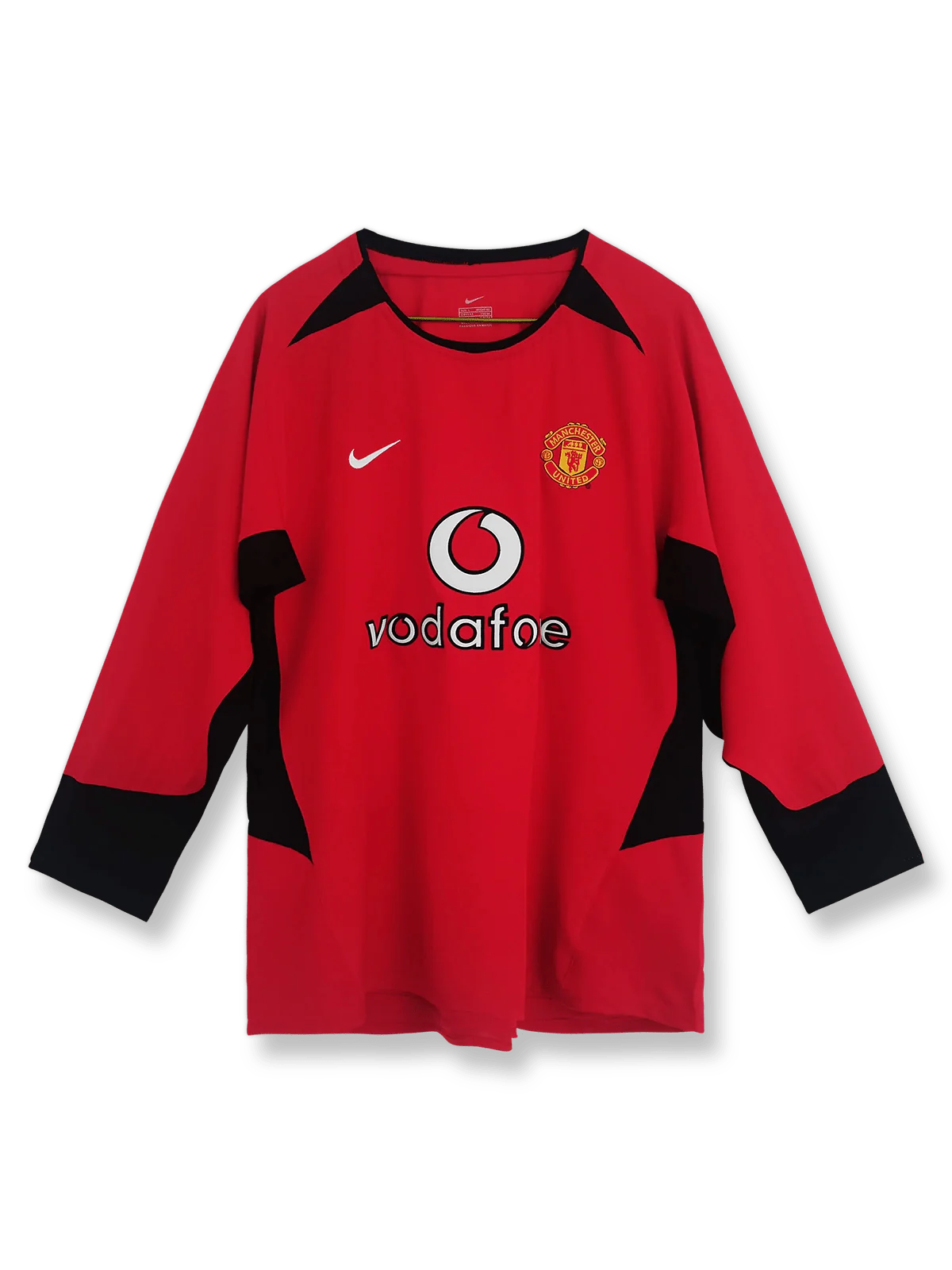 2002/04シーズンのマンチェスター・ユナイテッドホーム長袖ユニフォーム、ライアン・ギグス着用のクラシックサッカージャージ