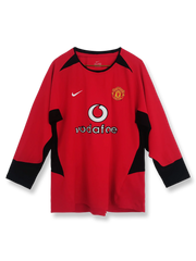 2002/04シーズンのマンチェスター・ユナイテッドホーム長袖ユニフォーム、ライアン・ギグス着用のクラシックサッカージャージ