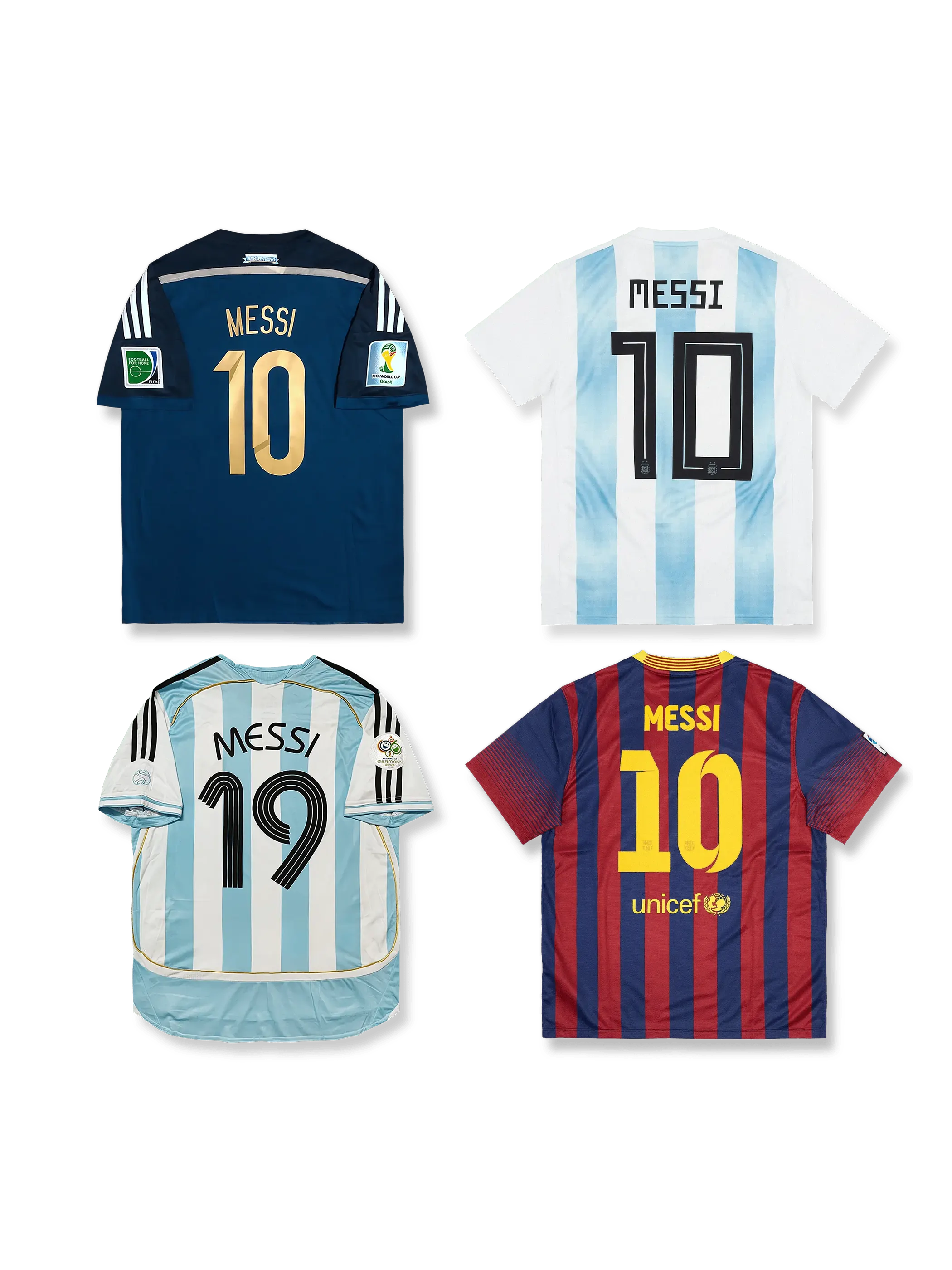 メッシ福袋 背番号入りジャージ2枚セット, vintage football shirt bundle