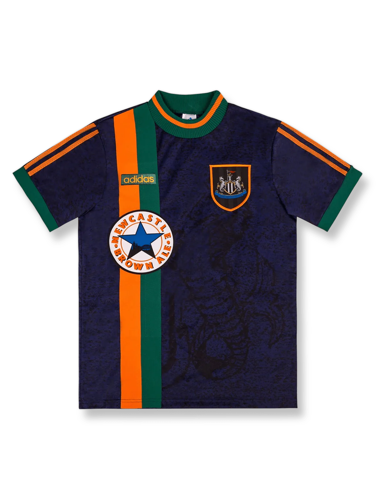 1997/98シーズンのニューカッスルアウェイユニフォーム、アラン・シアラー着用のクラシックサッカージャージ