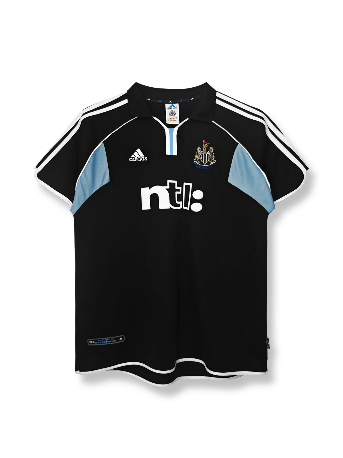 2000/01シーズンのニューカッスルホームユニフォーム、アラン・シアラー着用のクラシックサッカージャージ