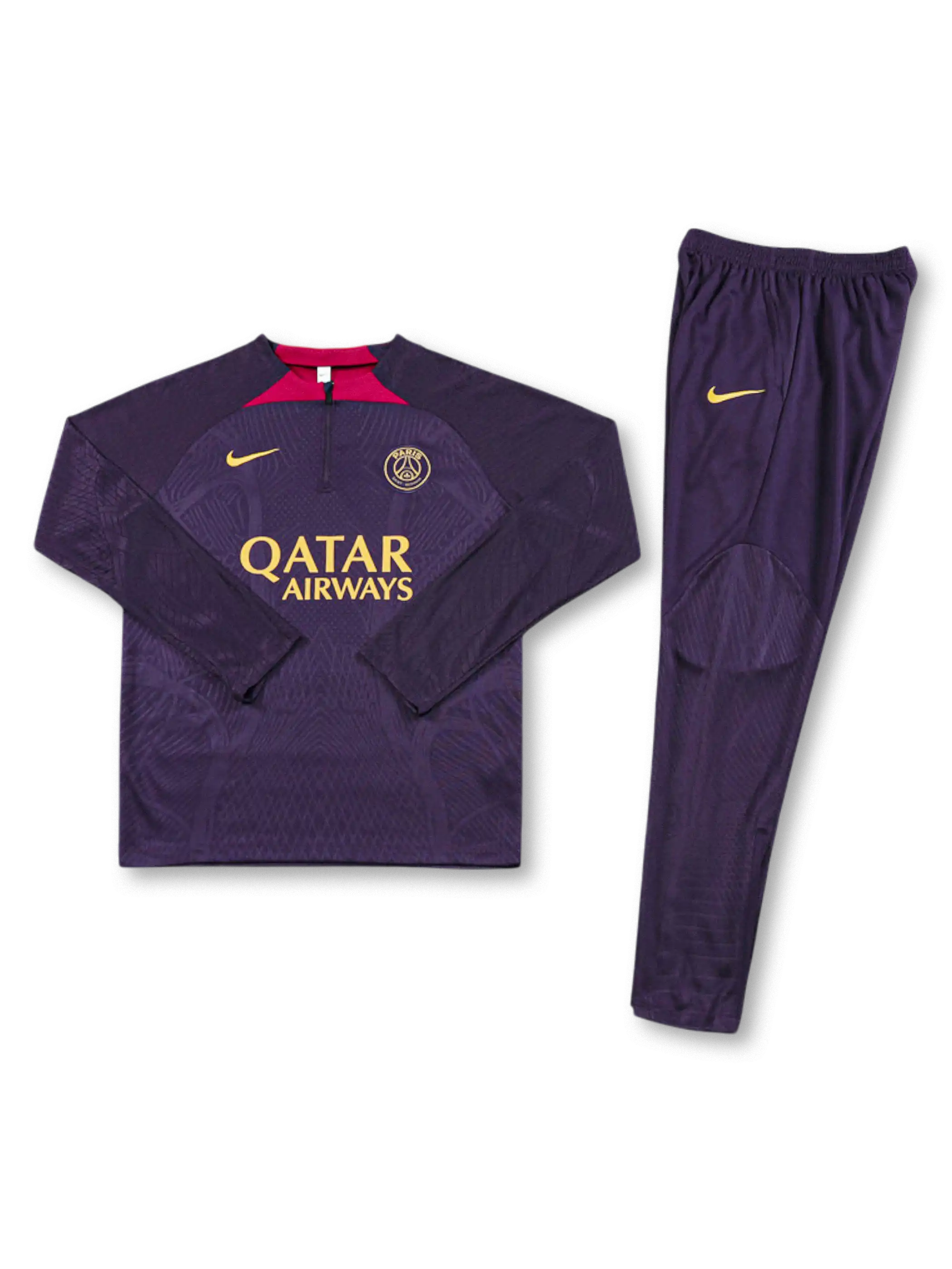 FCパリ・サンジェルマン 選手仕様 ハーフジップトップ 前面(エンブレム/QATAR)