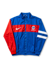 パリ・サンジェルマン Nike ヴィンテージトラックジャケット ロイヤルブルー/レッド 前面 — Opelスポンサーロゴと旧PSGエンブレムを配した1990年代実物ヴィンテージ
