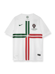 2012-13シーズンのポルトガル代表アウェイユニフォーム、クリスティアーノ・ロナウド・ペペ着用、白基調のモダンデザイン