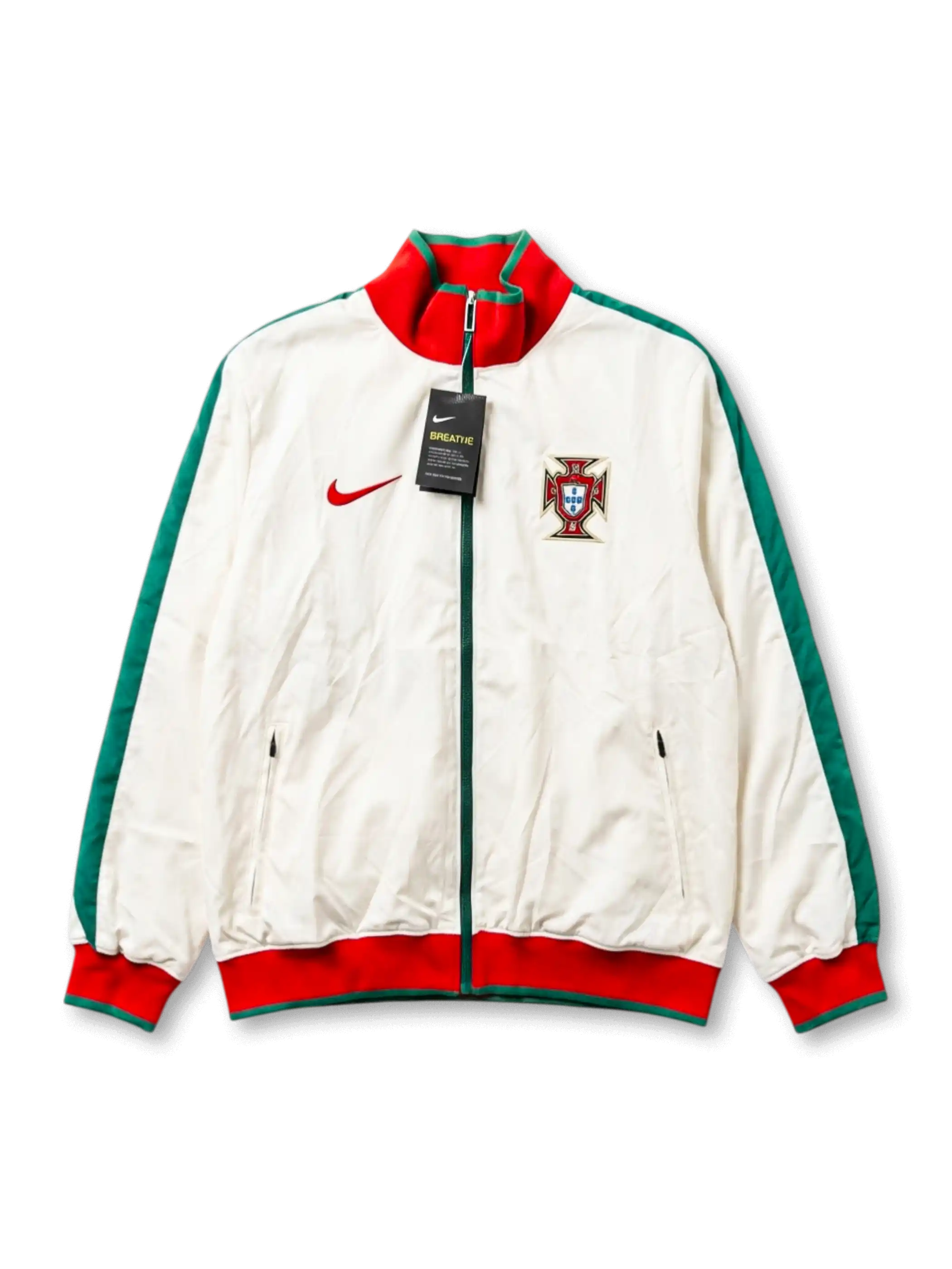ポルトガル代表 トレーニングジャケット ホワイト×グリーン×レッド フロントデザイン