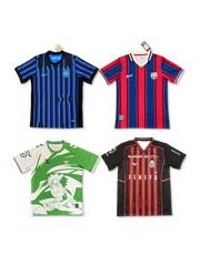 ランダムフットボールジャージ福袋 無地ユニフォーム4枚セット, vintage football shirt bundle