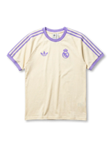 レアル・マドリード × adidas Originals 復刻ライフスタイルTシャツ — クリーム×パープル