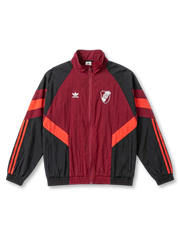 リーベル・プレート トラックジャケット バーガンディ×ブラック フロントデザイン