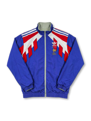 1984年 フランス代表 リバーシブル トラックジャケット 青面 正面（鋭角レッド＆ホワイト切替）