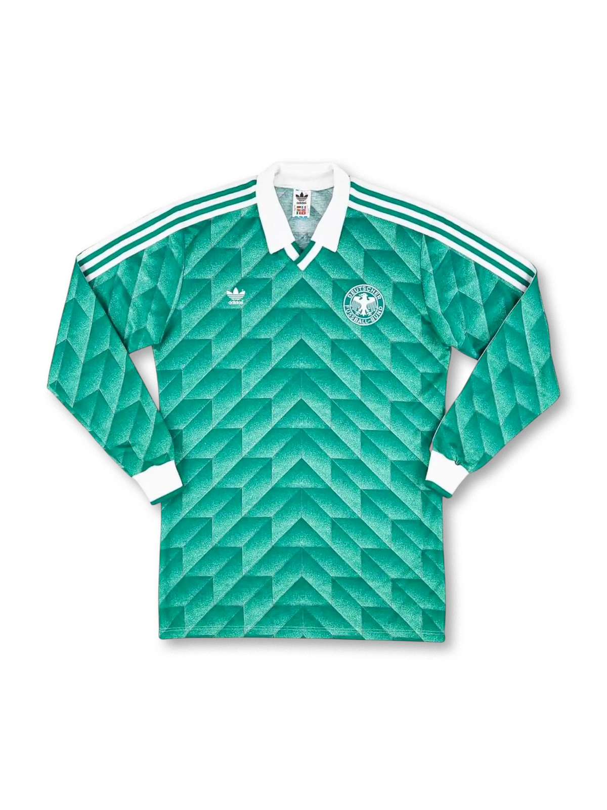 1988年西ドイツ代表アウェイユニフォーム 前面 グリーン幾何学柄