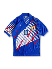 1990年代レトロサッカーユニフォーム。1993年日本代表ホームキット – 三浦知良11番を昇華プリントと高機能素材で再現。