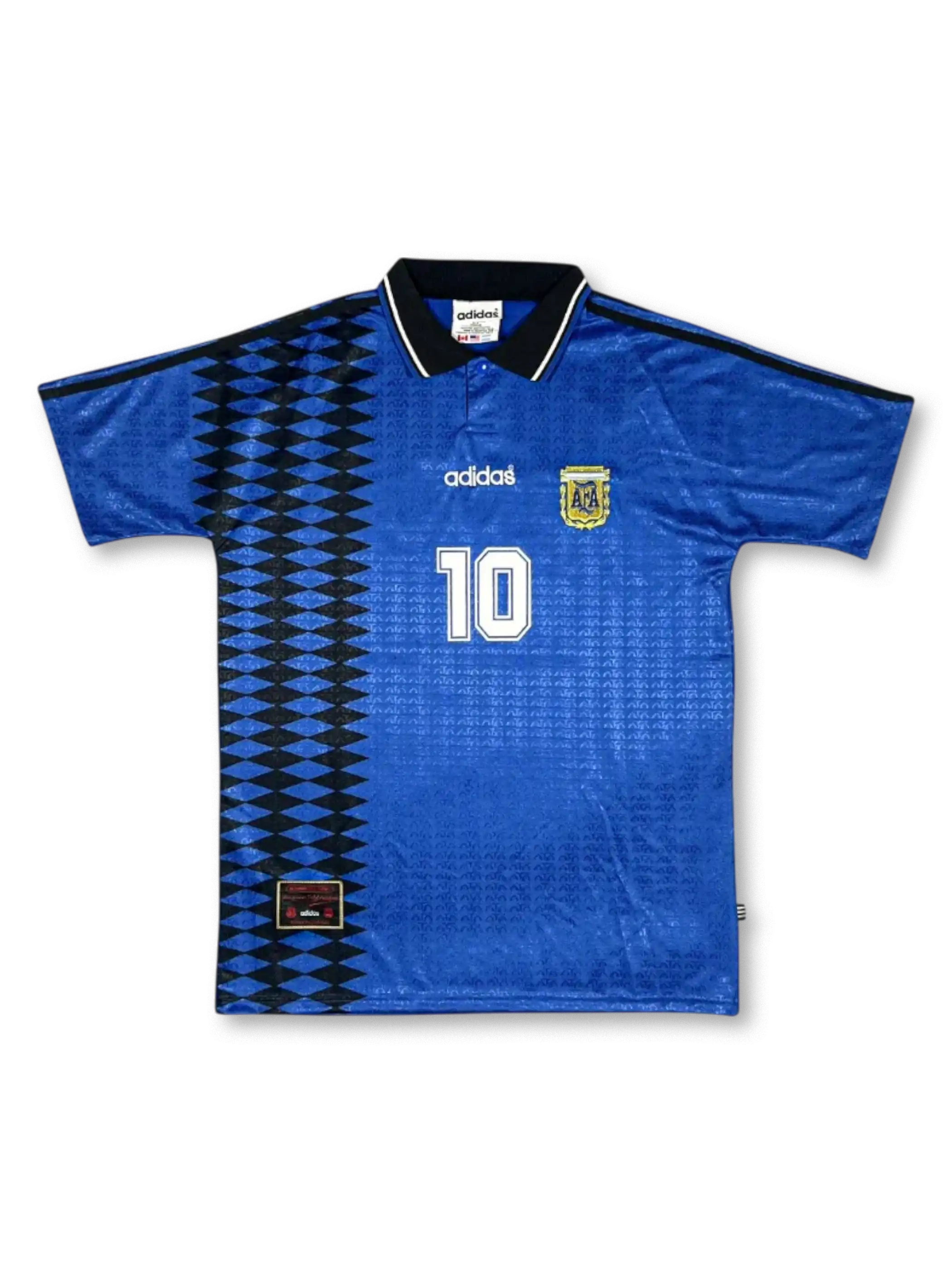 製品画像：1994 年ワールドカップ アルゼンチン代表 10 番マラドーナ ユニフォームの正面図