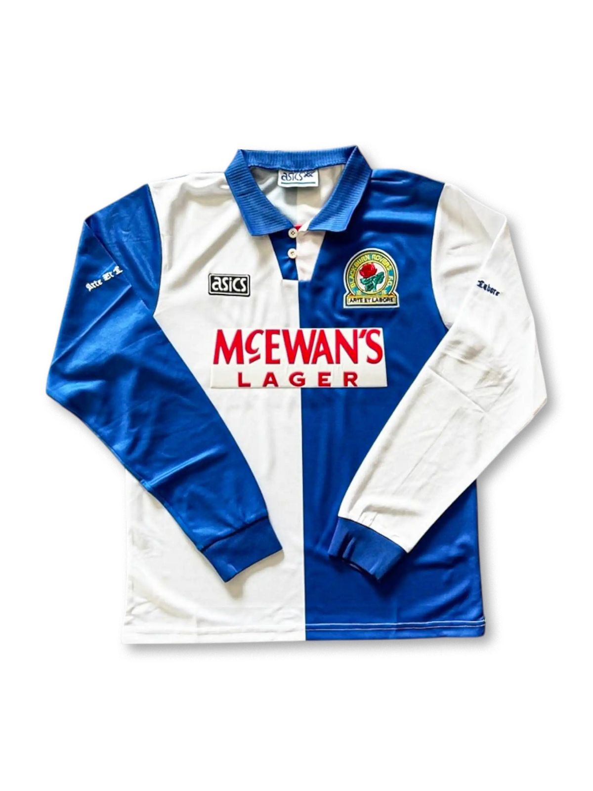1994-95年ブラックバーン・ローヴァーズ ホームユニフォーム 前面 青白パネル