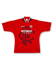 1994-95 レンジャーズ アウェイシャツ 正面 ピンストライプとモノグラムデザイン