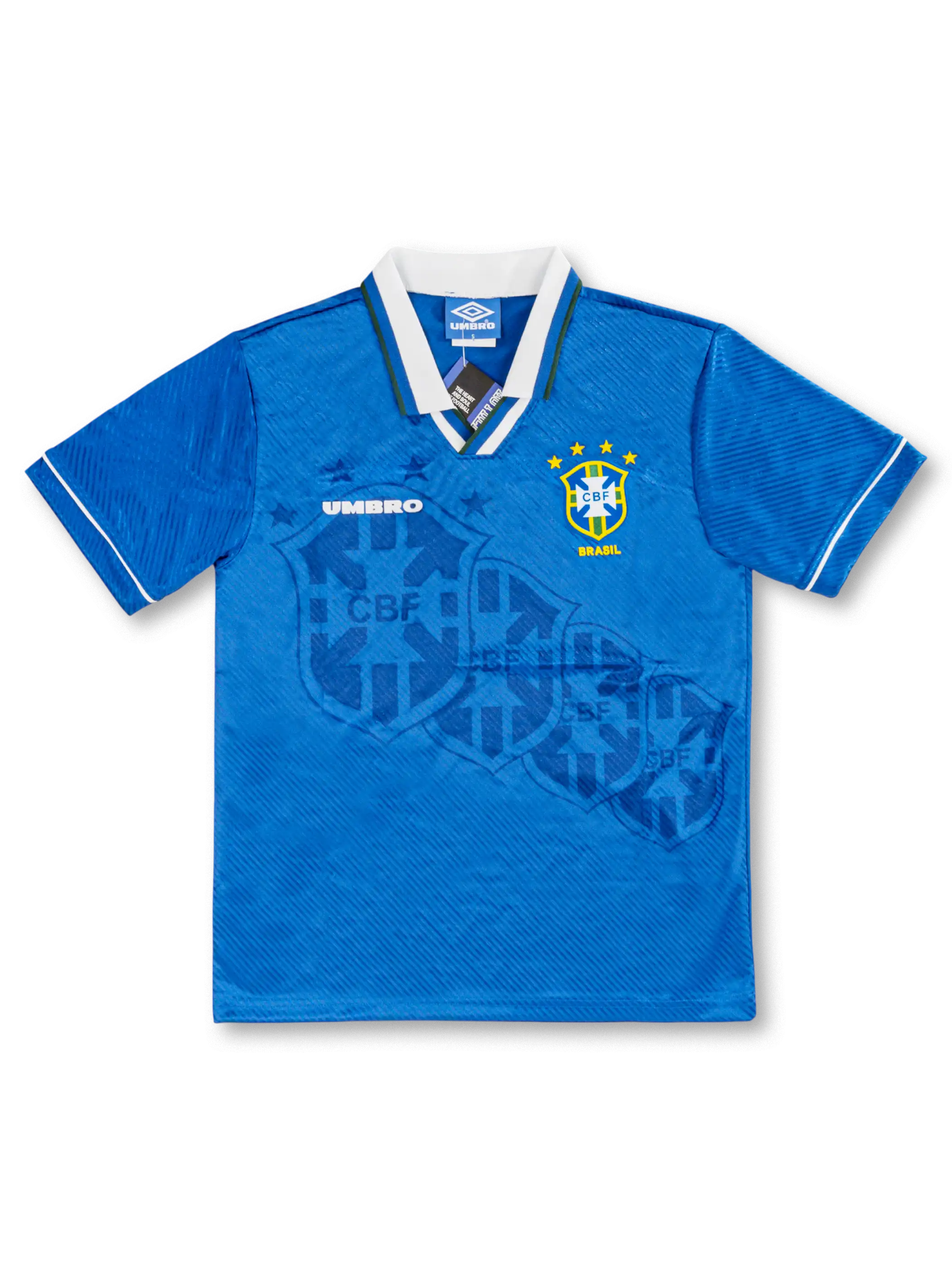 1994-96 ブラジル代表 アウェイシャツ 正面・ロイヤルブルーとCBFシャドー柄