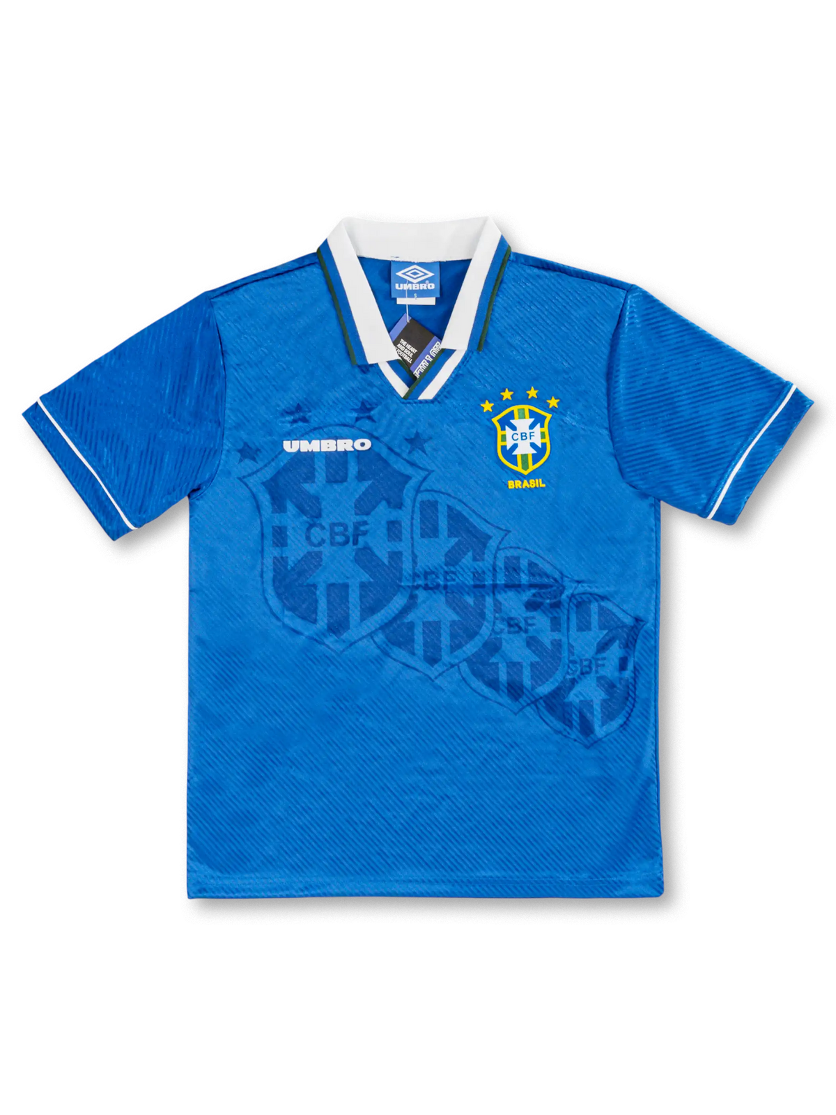 1994-96 ブラジル代表 アウェイシャツ 正面・ロイヤルブルーとCBFシャドー柄