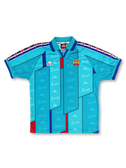 1995-97年 FCバルセロナ アウェイシャツ カッパ製 幾何学デザイン ターコイズブルー