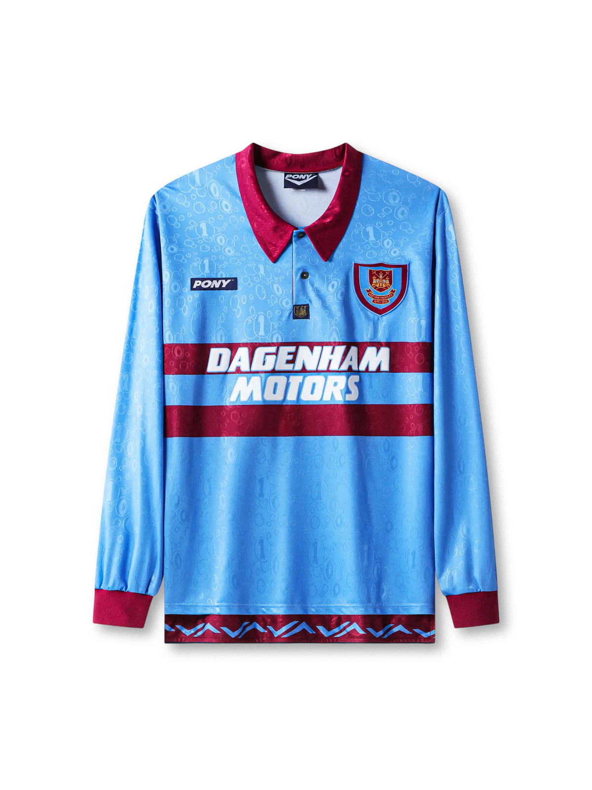1995-97 ウェストハム・ユナイテッド アウェイ シャツ 正面 Dagenham Motorsロゴ