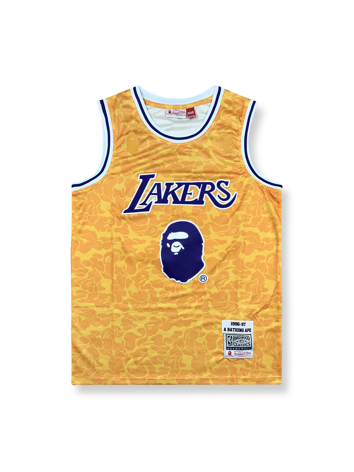 1996-97年 ロサンゼルス・レイカーズ ホーム ユニフォーム ア ベイシング・エイプ 93番、ビンテージバスケットボールシャツ