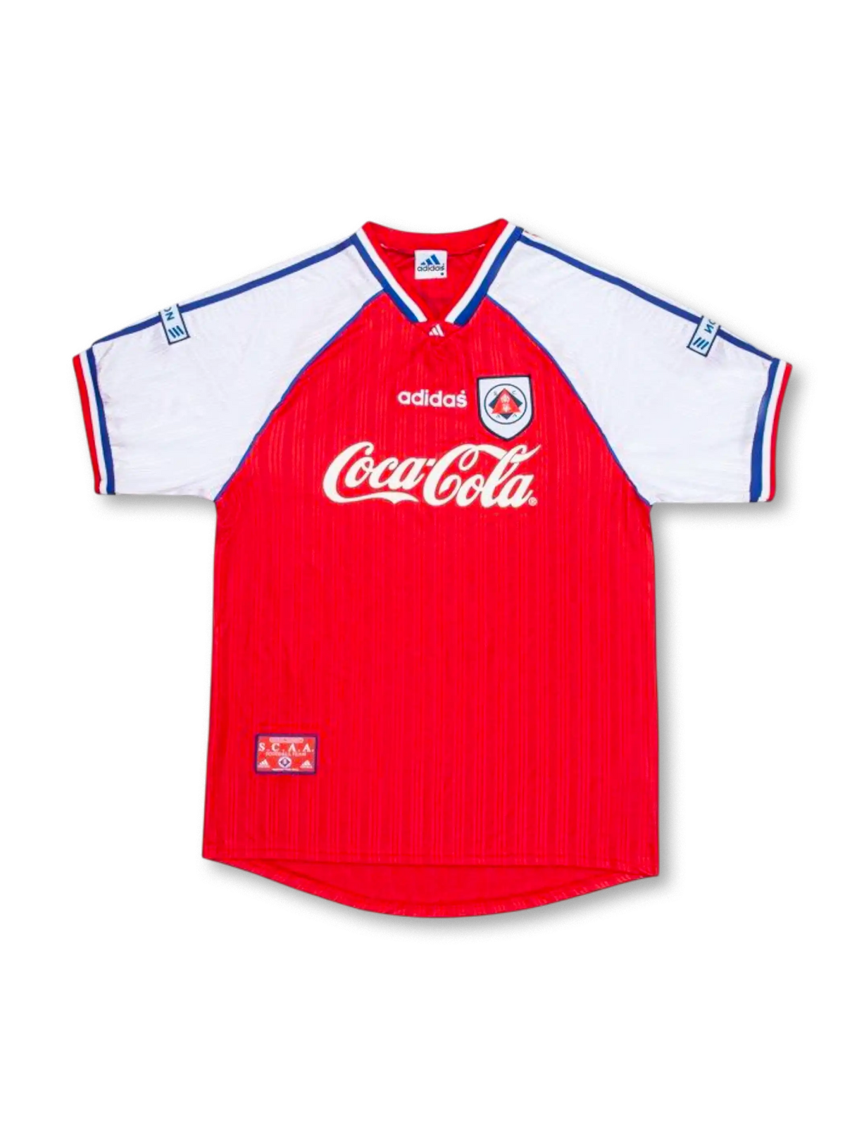 1996-97 南華SC ホームユニフォーム 赤×白 Coca-Colaロゴ デザイン
