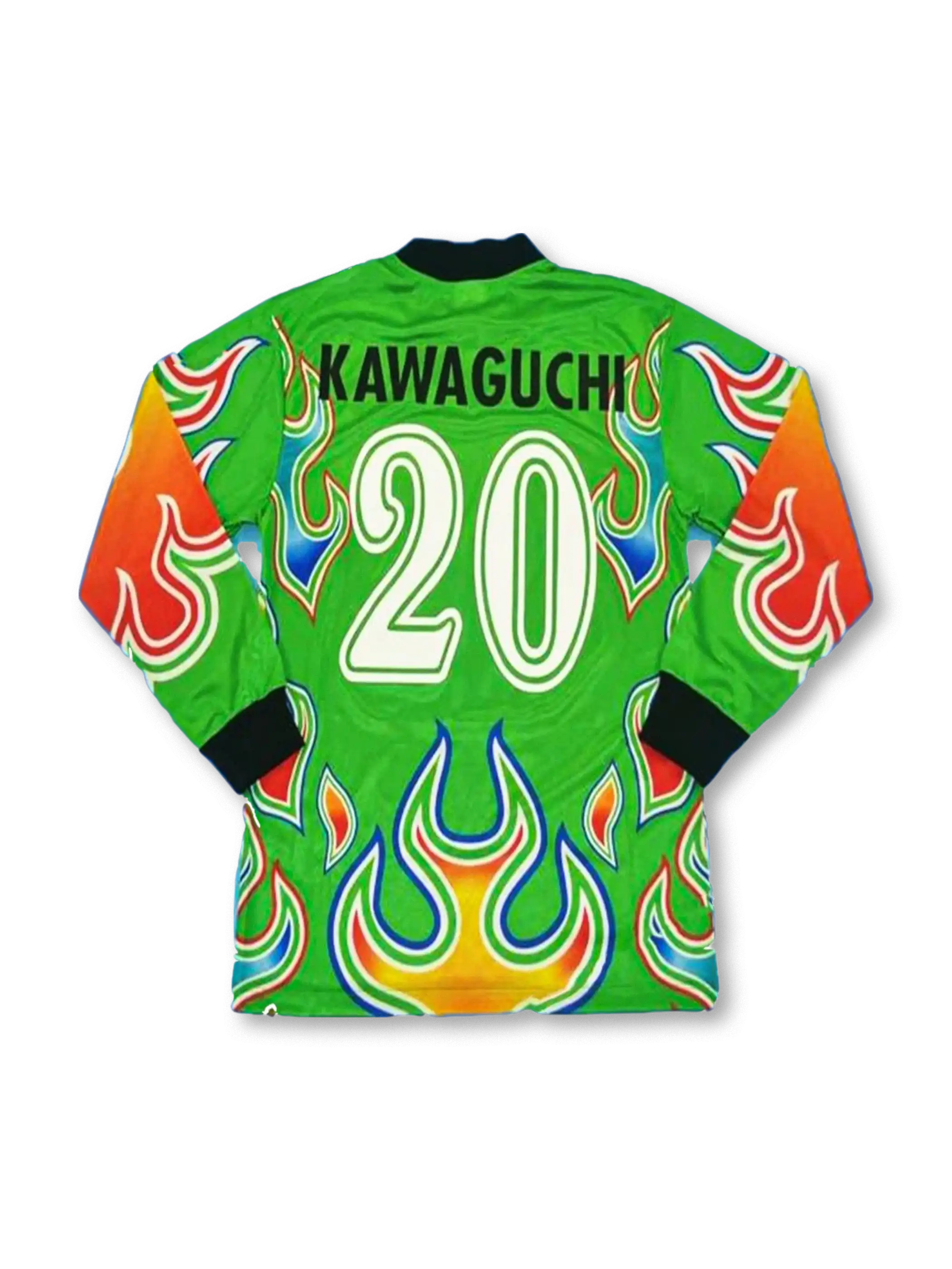 1998年日本代表ホームGKユニフォーム川口能活20番（グリーン・炎柄）